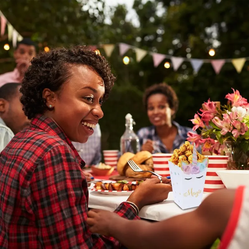 

12pcs Unicorn Popcorn Boxes Popcorn Bags Wedding Decoration Birthday Party Unicornio Party Baby Shower Baptism Favors