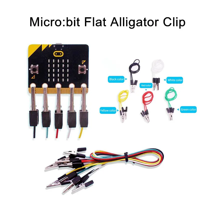 5 pcs/lot Micro:bit 40mm Flat Alligator Clip Double-headed Programmer Clips with for Microbit Cable Wire | Компьютеры и офис
