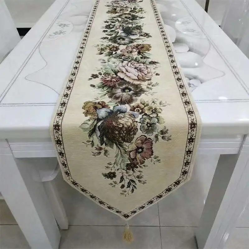 

BEFU fashion simple Chenille Fabric high quality table Runners Top Decoration high-end tablecloth Home For Outdoor Wedding Party