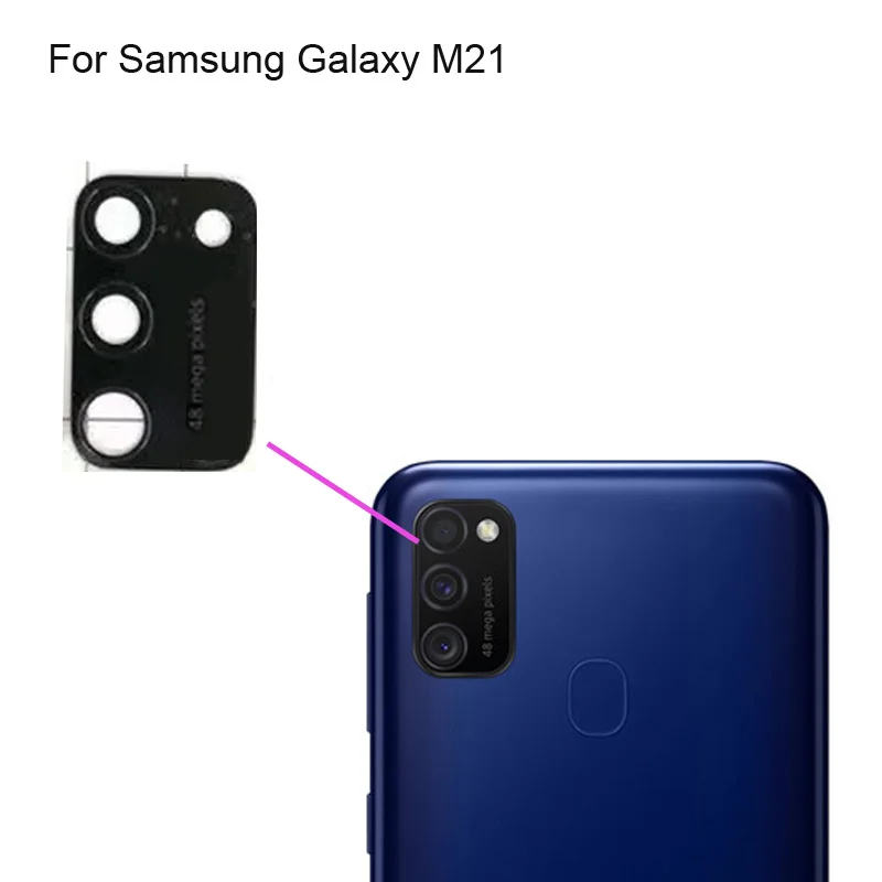 

2PCS High quality For Samsung Galaxy M21 Back Rear Camera Glass Lens test good For Samsung Galaxy M 21 Replacement Parts
