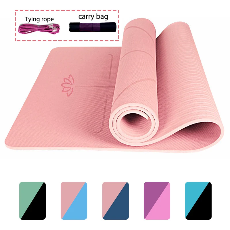 

1830*560*6mm TPE Yoga Mat with Position Line Non Slip Carpet Mat For Beginner Environmental Fitness Gymnastics Mats