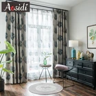 Шторы для гостиной, спальни, шторы из тюля, с принтом в виде зеленых перьев