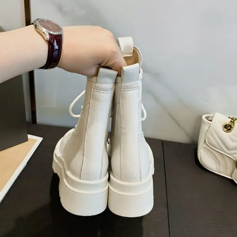 KemeKiss/размеры 34-43 женские ботильоны из натуральной кожи Зимняя обувь на высоком