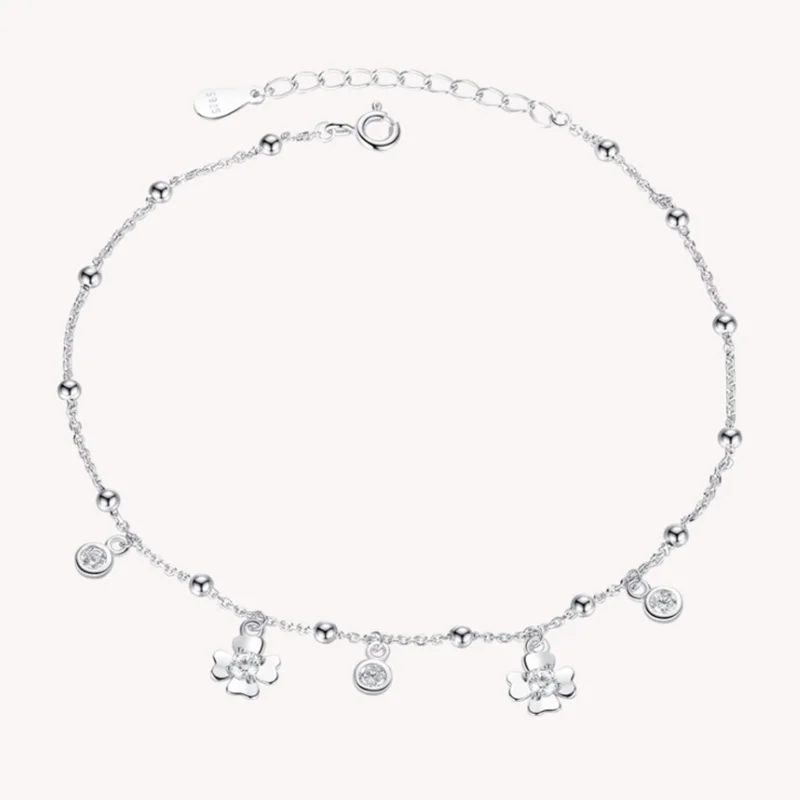 

Fashion Elegant Zircon Anklets Flower Diamond Anti Allergy Material Simple Foot Chains For Women Trendy Personalized Jewelry