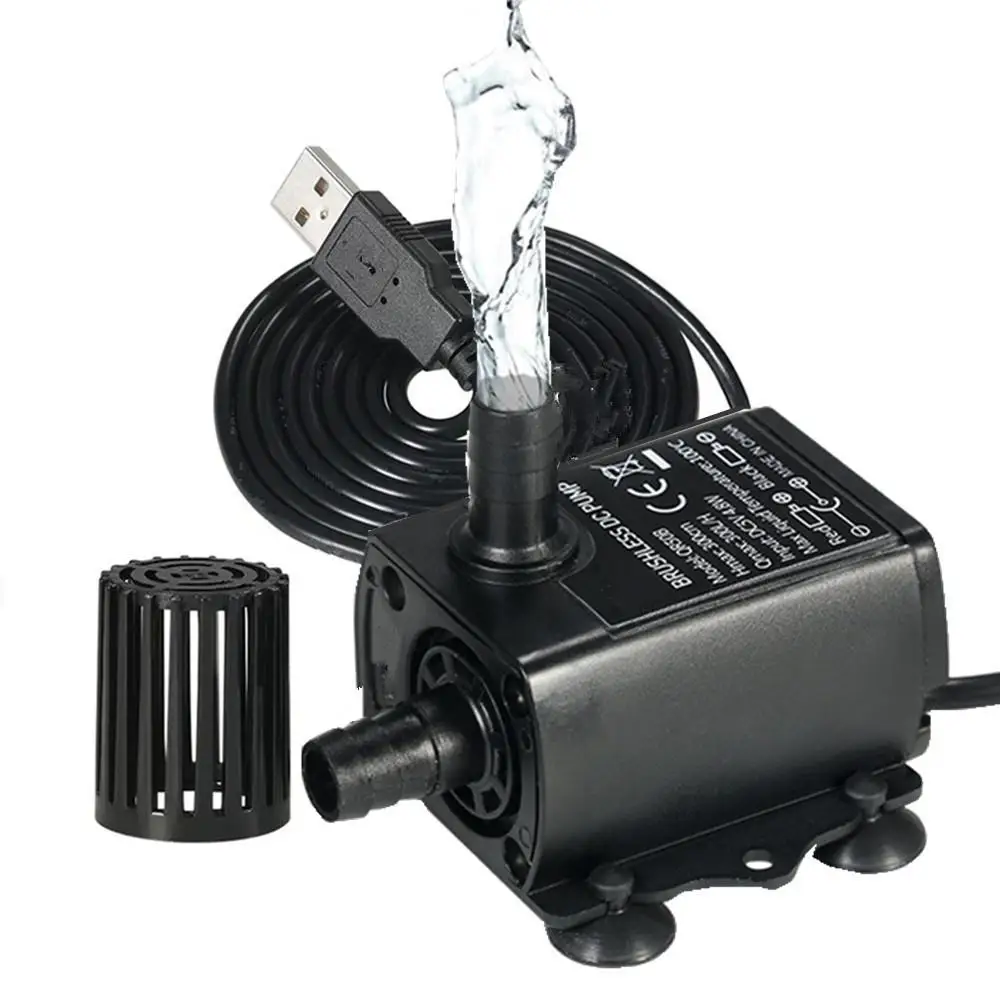 

Ultra-quiet DC 5V 4.8W 300L/H Mini USB Brushless Water Pump Waterproof Submersible Fountain Aquarium Circulating Lift 300CM