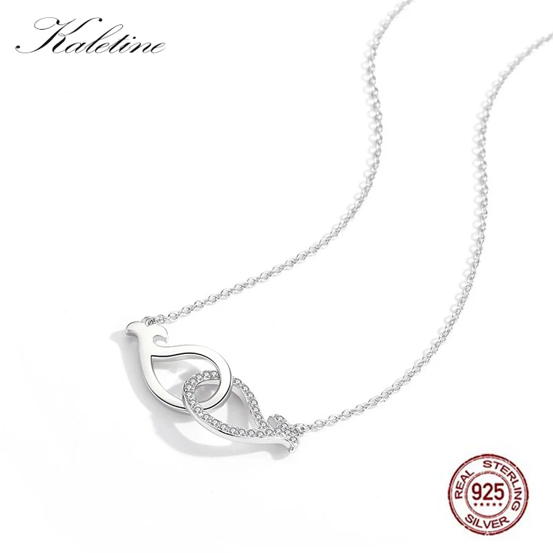 Массивное ожерелье с рыбкой оригинал серебро 925 пробы бесконечность сердце