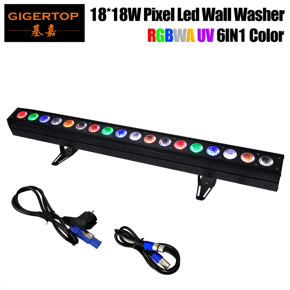 Светодиодный настенный светильник Gigertop 18x18 Вт RGBWA UV 6 в 1 Пиксельная лампа для