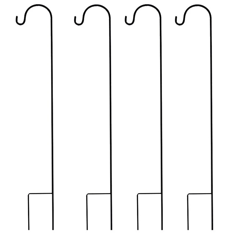 

4Pcs 35.37 Inch Shepherd-Hooks Garden Ground Plant Stand Lantern Stake for Outdoor Hanging Plants Basket Hanger Light