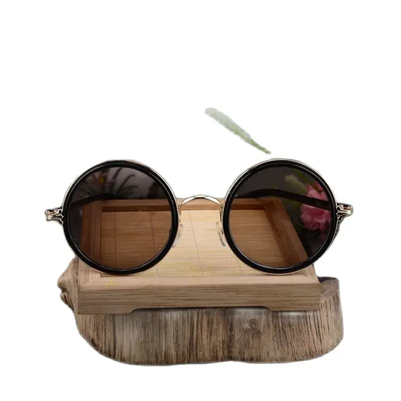

Old Shanghai Republic Natural Crystal Glasses Pure Copper Frame Sunglasses