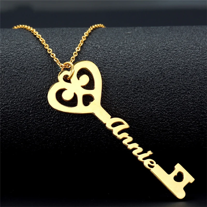 Ожерелье с именем от New to Key женское ожерелье из нержавеющей стали золотое
