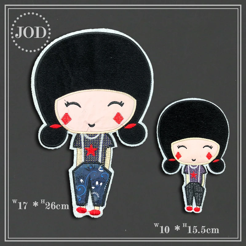 Милая Одежда для девочек с вышитыми рисунками Большие нашивки Нашивки сумок
