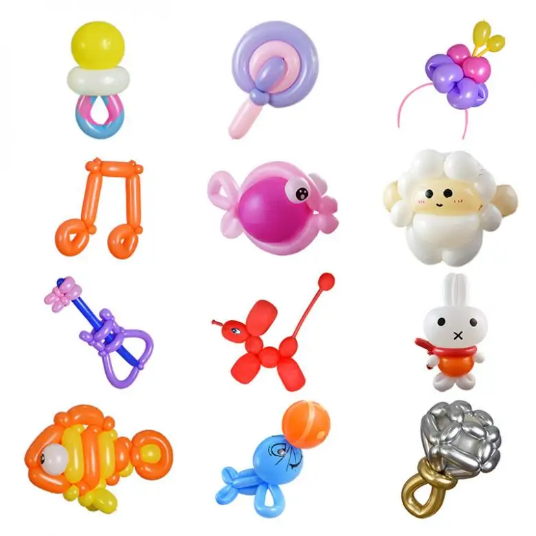 

50pcs DIY Twisting Long Strip Balloons Kit Children Educational Toys with Hand Pump and Eye-pattern Sticker