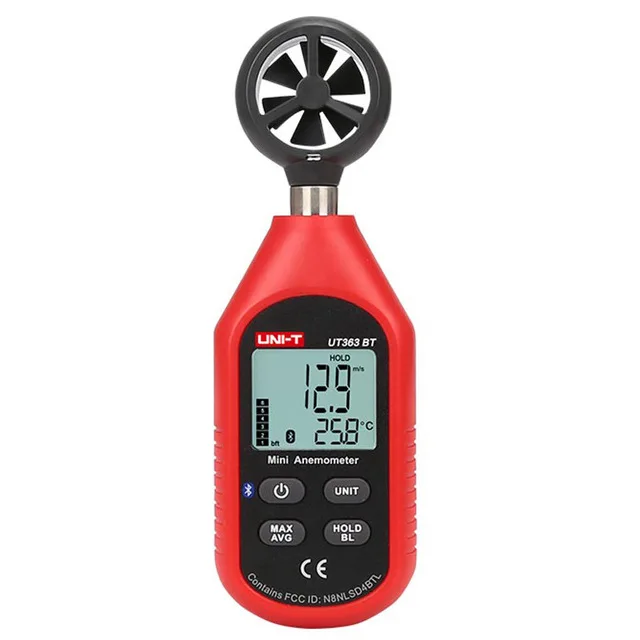 UNI-T UT363/UT363BT Мини цифровой Анемометр тестер температуры наружный анемометр с ЖК-подсветкой индикация низкого заряда батареи - Цвет: UT363BT