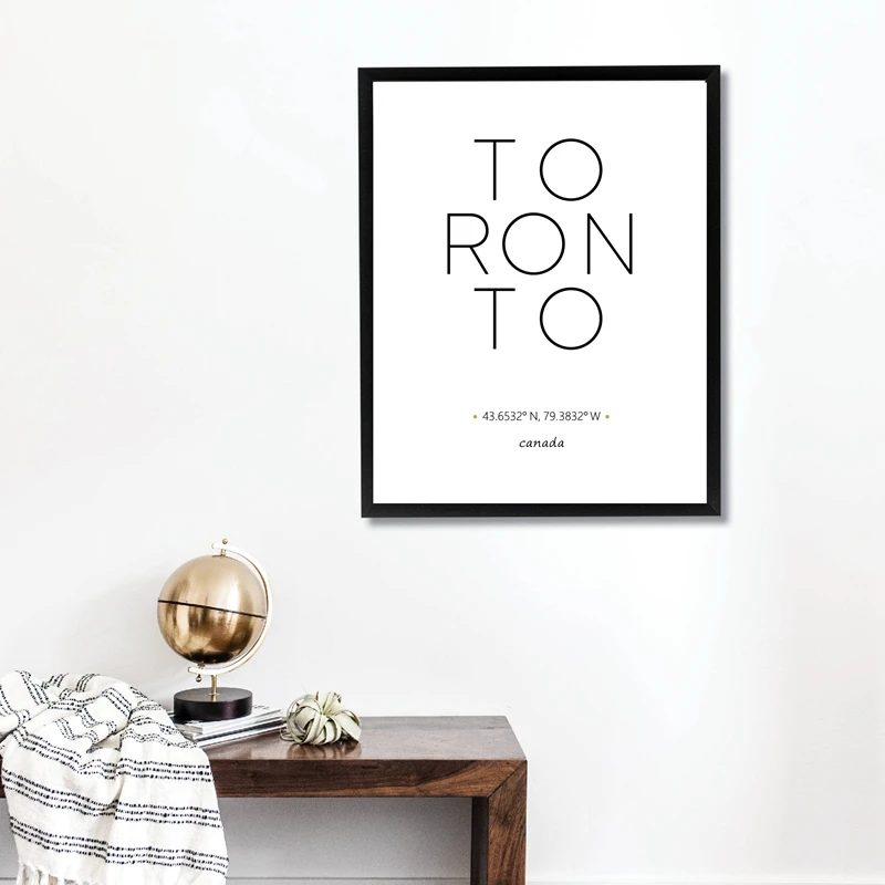 Торонто Онтарио карта печать постер путешествия Канада город координаты