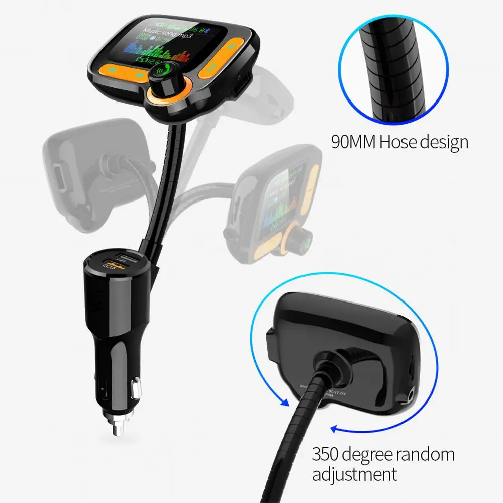 Fm-передатчик Bluetooth 5,0 Fm модулятор MP3 плеер автомобильный комплект громкой связи QC3.0 быстрое зарядное устройство TF AUX аудио приемник