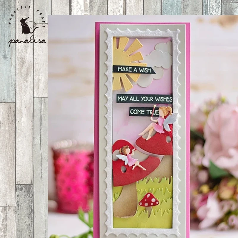 

Panalisacraft Forest Fairy mushroom Frame background Cutting Dies fairy die cut scrapbooking Album Paper Card Craft Embossing