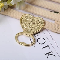 100pcslot wedding party favor gifts and giveaways for guests gold glitter heart bottle opener wholesale