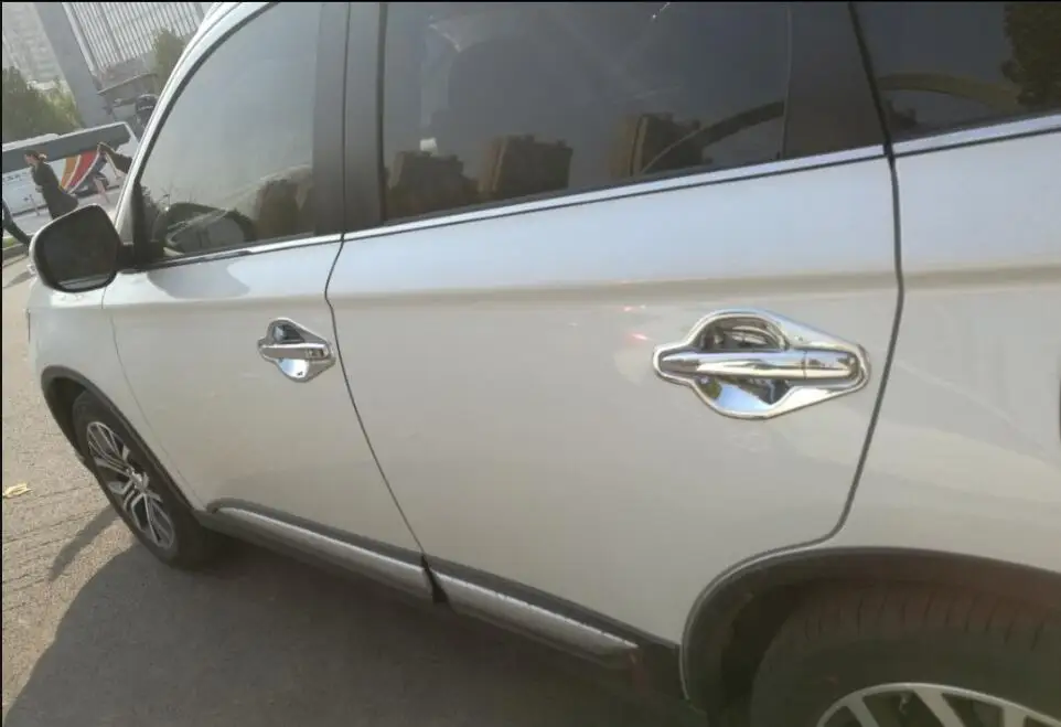 Хромированная крышка чашки для ручки двери ABS защитная наклейка аксессуары Mitsubishi