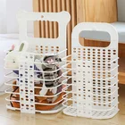 Складная корзина для белья, настенная корзина для хранения одежды в ванной комнате, без перфорации, однослойная, двухслойная, JA55