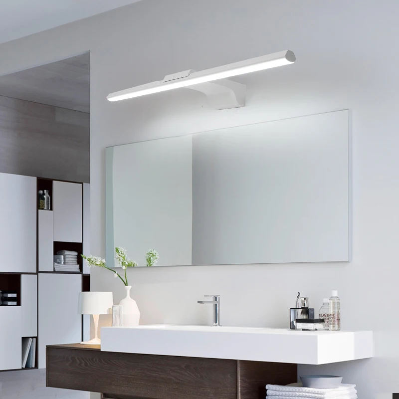 

New Modern led bathroom mirror lights L400/600/800mm Front Mirror bathroom washroom AC90-260V Black/White Finished Mirror Lamp