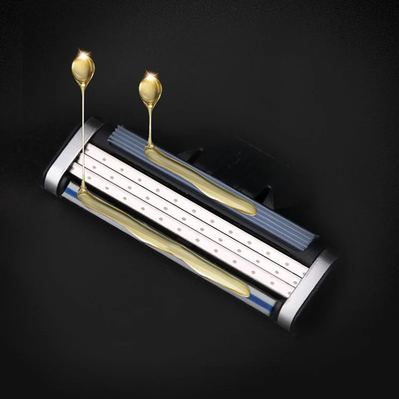 

Men Manual Face Care Shaving Razor Metal Handle Set 3-Layer Stainless Steel Safty Blade Compatible For Gillettee Mach 3