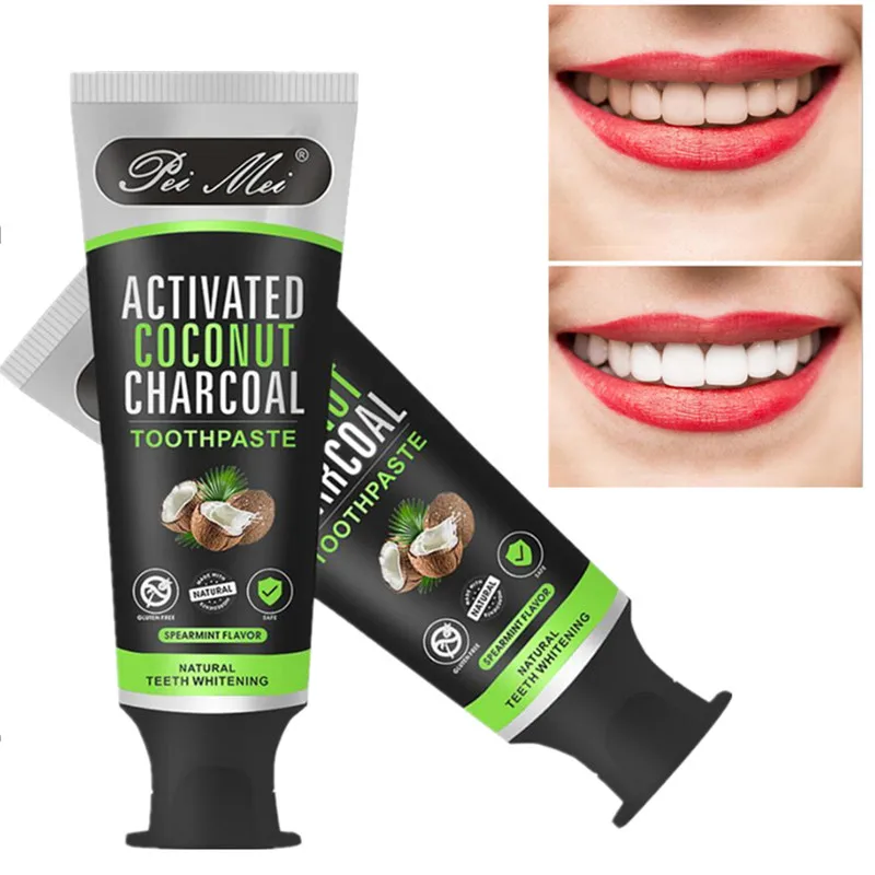 

100G Natural Activated Coconut Charcoal Toothpaste Oral Care Teeth Whitening Anti-inflammatory Stain Removal Tooth Paste