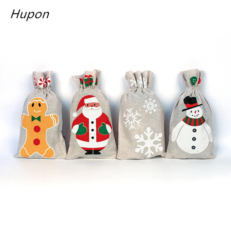 6 шт. сумки Санта Клауса большой мешок веселые рождественские подарочные