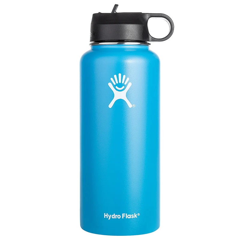 Light Blue 12 Вт/18/32/40 oz Нержавеющая сталь бутылка для воды гидро термос бутылка для воды с вакуумной изоляцией из нержавеющей стали с широким горлышком путешествия Портативный Термальность бутылка - Цвет: Light Blue