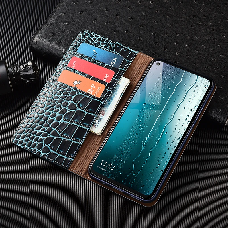 

Luxury Crocodile Genuine Leather Magnetic Flip Cover For LG V20 V30 V40 V35 Q60 V50 V50S Thinq Case Wallet