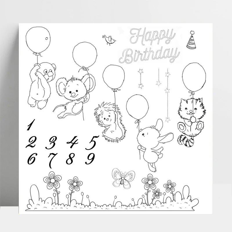 ZhuoAng мультфильм воздушный шар животных ясный штамп/штамп DIY скрапбук/альбом