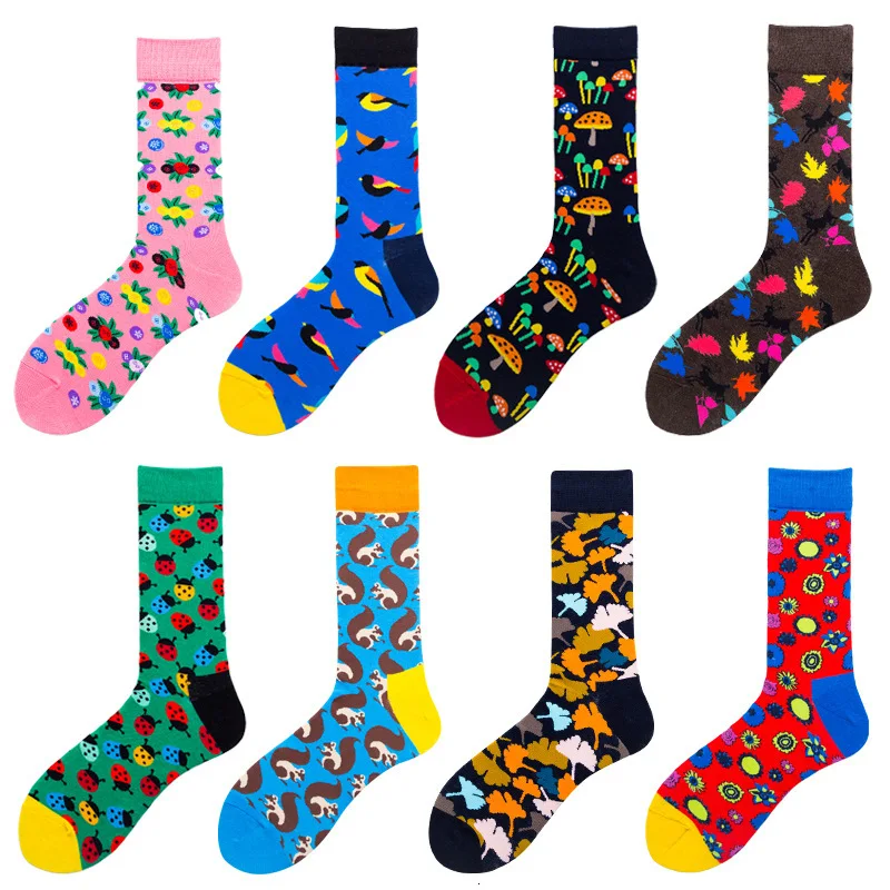SP &amp CITY персональные насекомые лесные серии мужские счастливые носки цветные