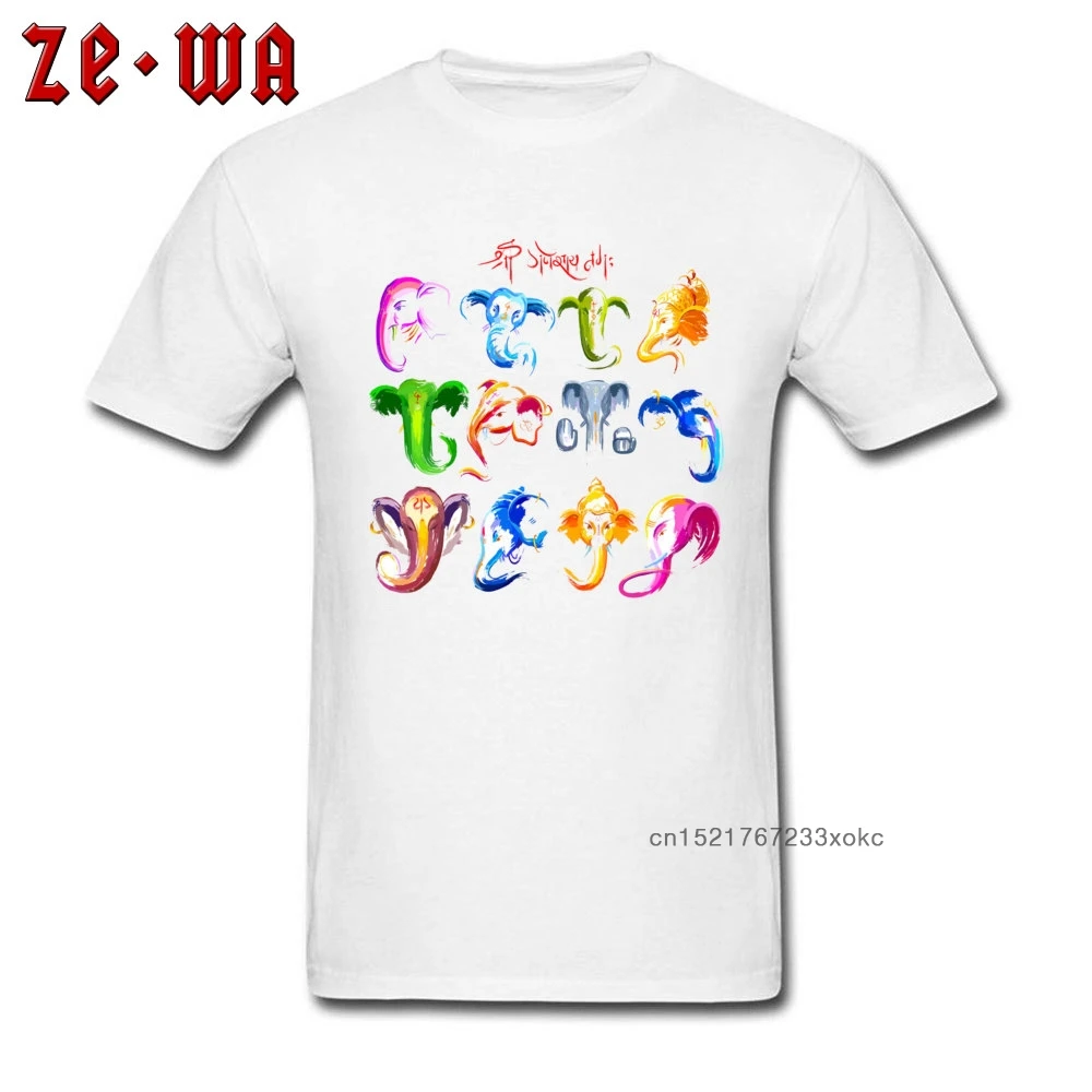 Мужская футболка с принтом Ganesha круглым вырезом футболки коротким рукавом топы