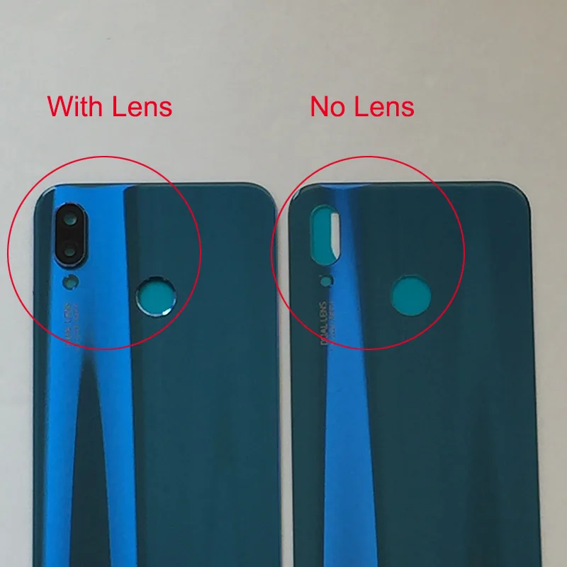 Задняя крышка батарейного отсека для Huawei P20 Lite / Nova 3e стеклянная с объективом