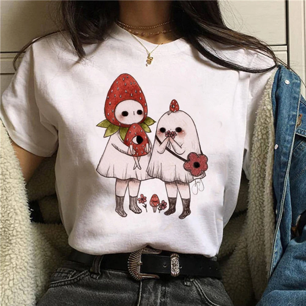 90s рубашки в виде гриба с рисунком лисы для маленьких девочек Футболки стиле