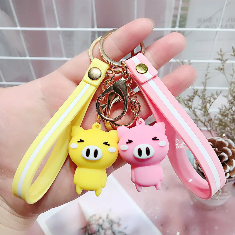 Прекрасный красочный брелок с дизайном Поросёнок из ПВХ для женщин и девочек