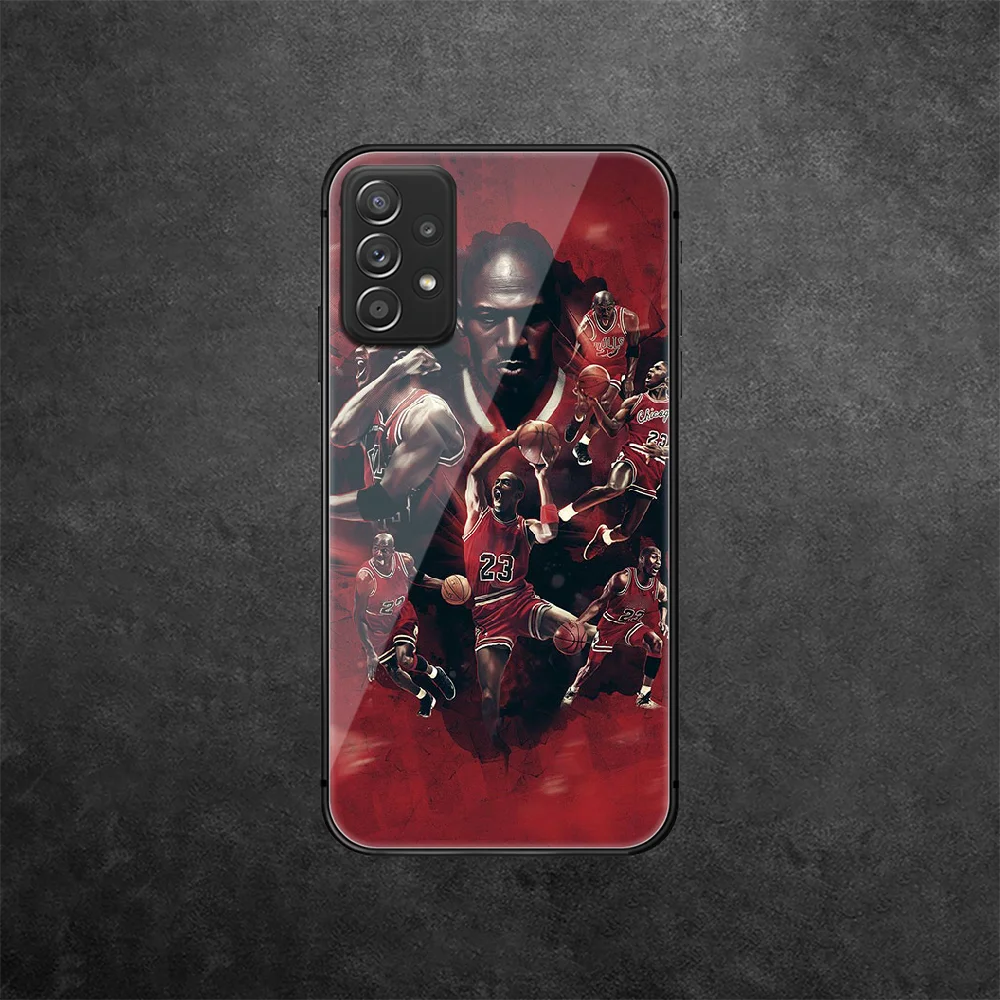 

Basketball Jordans 23 Tempered Glass Phone Case Cover For Samsung Galaxy A 10 12 20 E 21 30 32 50 40 51 52 70 71 72 S Black
