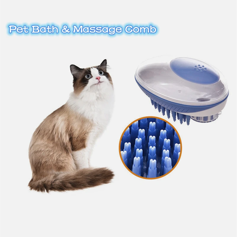 

2-in-1 Pet Bath Brush Dog SPA Massager Soft Silicone Cat Hair Grooming Comb Shower Cleaner Puppy Cleaning Tool Pet Supplies