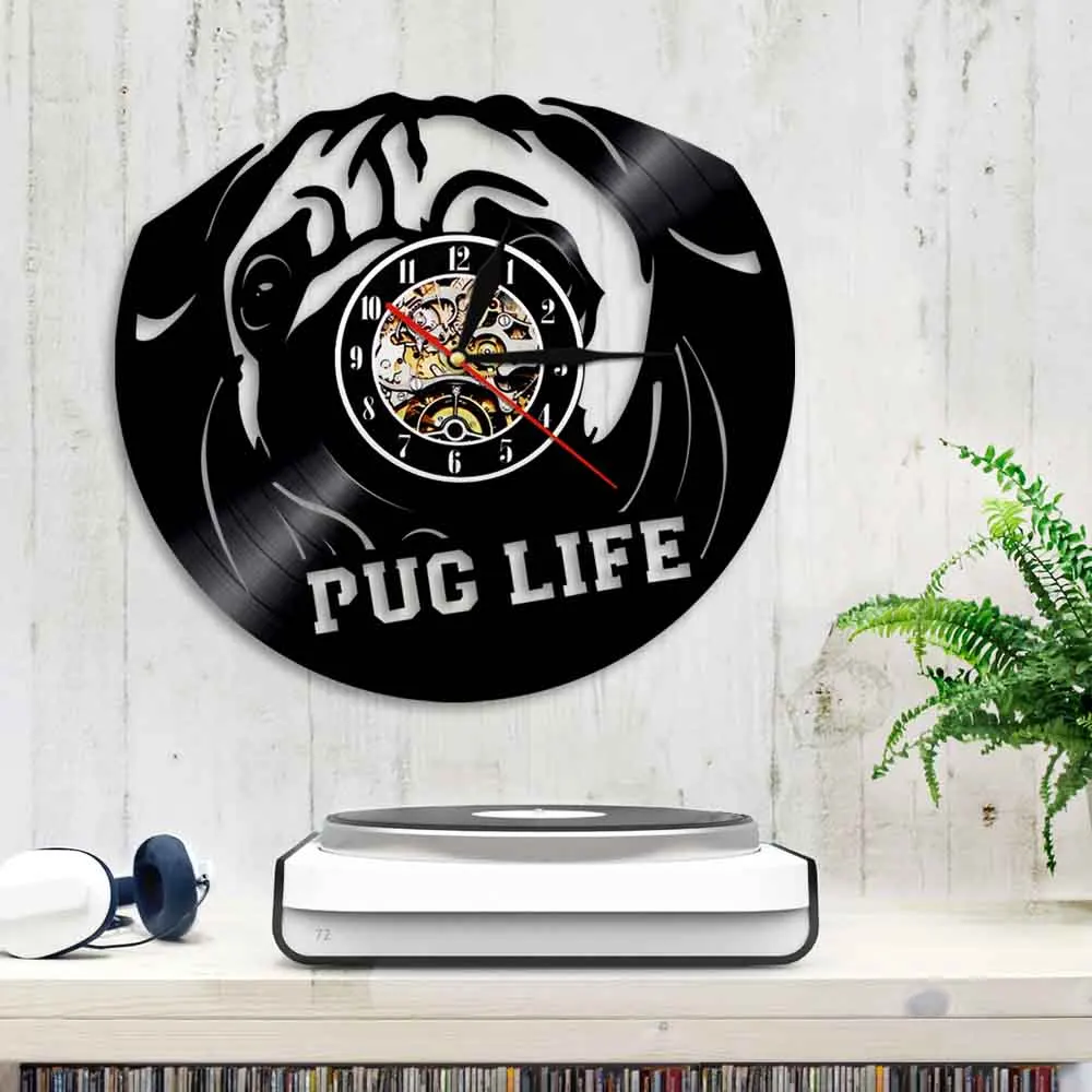 Настенные часы с рисунком щенка виниловые животными питомцев 12 дюймов записью LP