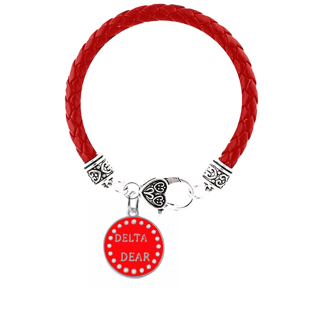 Красная эмалированная кожаная цепочка большой коготь лобстера греческие буквы