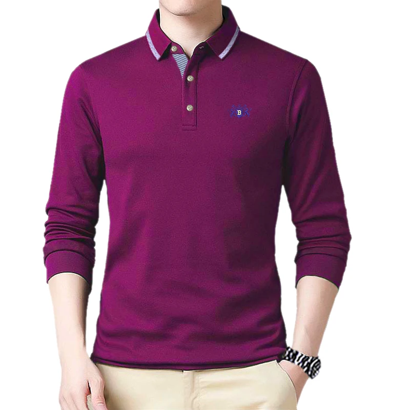 

SHABIQI 2022 New Brands Mens Long Sleeve POLO Shirts Long Sleeve Camisas Polo Stand Collar Male Polo Shirt Plus Size M-9XL 10XL