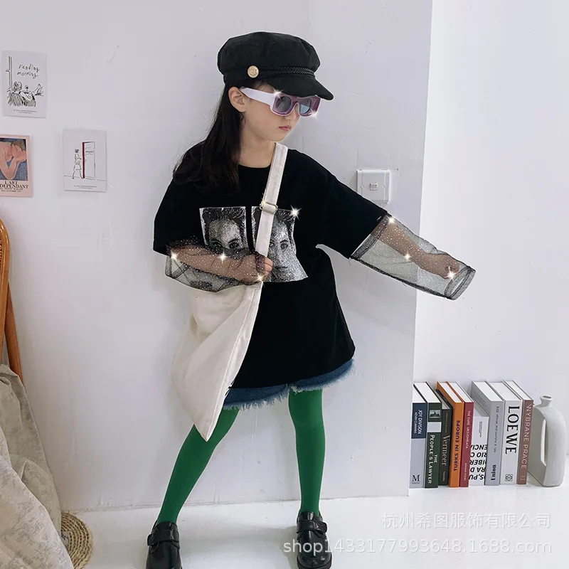 Новинка Весенняя футболка для девочек 2020 Европейская и американская Съемная