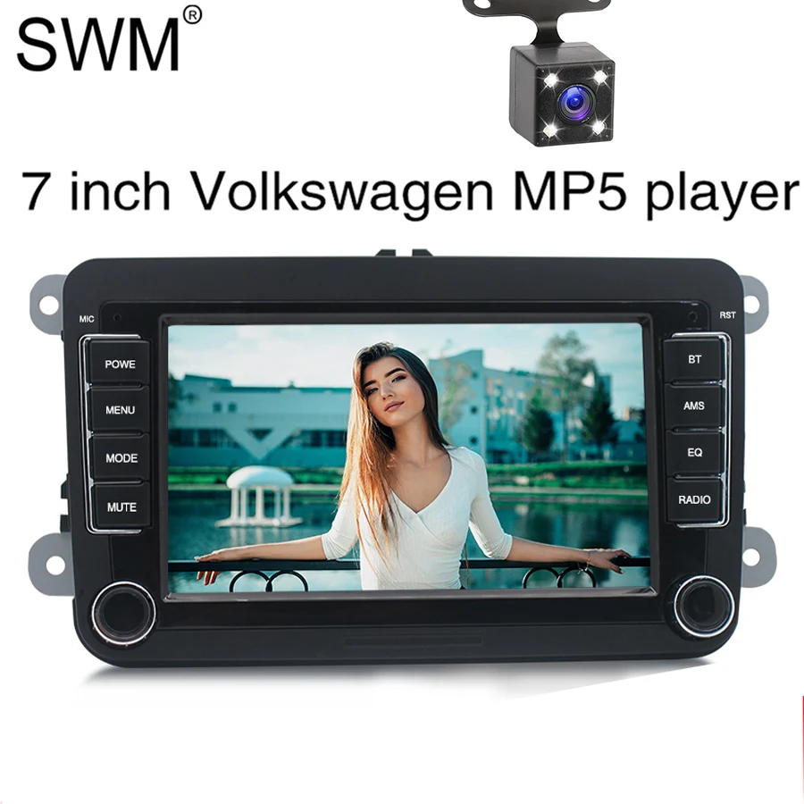 Radio with Camera 1 2 Din автомагнитола для Фольксваген Гольф 5 " Авто Радио Стерео MirrorLink камера заднего вида авторадио радио Coche Bluetooth FM - Цвет: Radio with Camera 1
