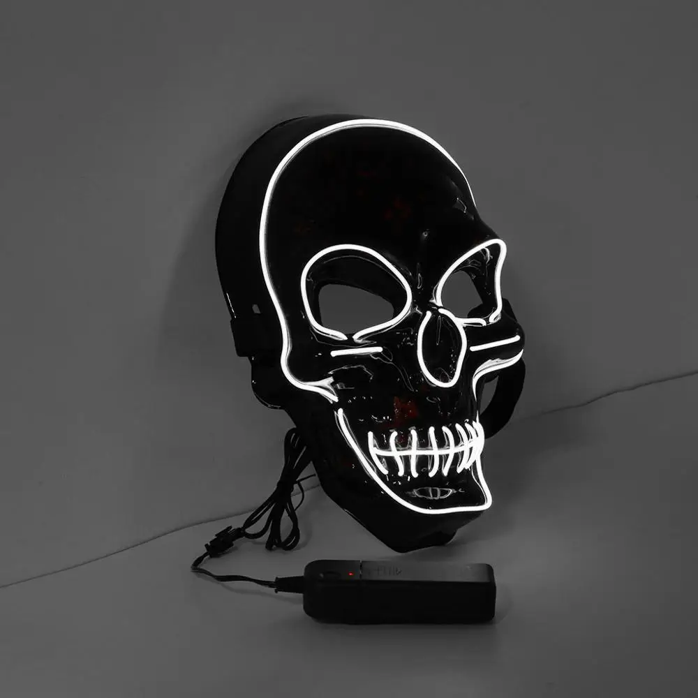 Хэллоуин костюм для женщин взрослых страшный Косплей светодиодный маска лица