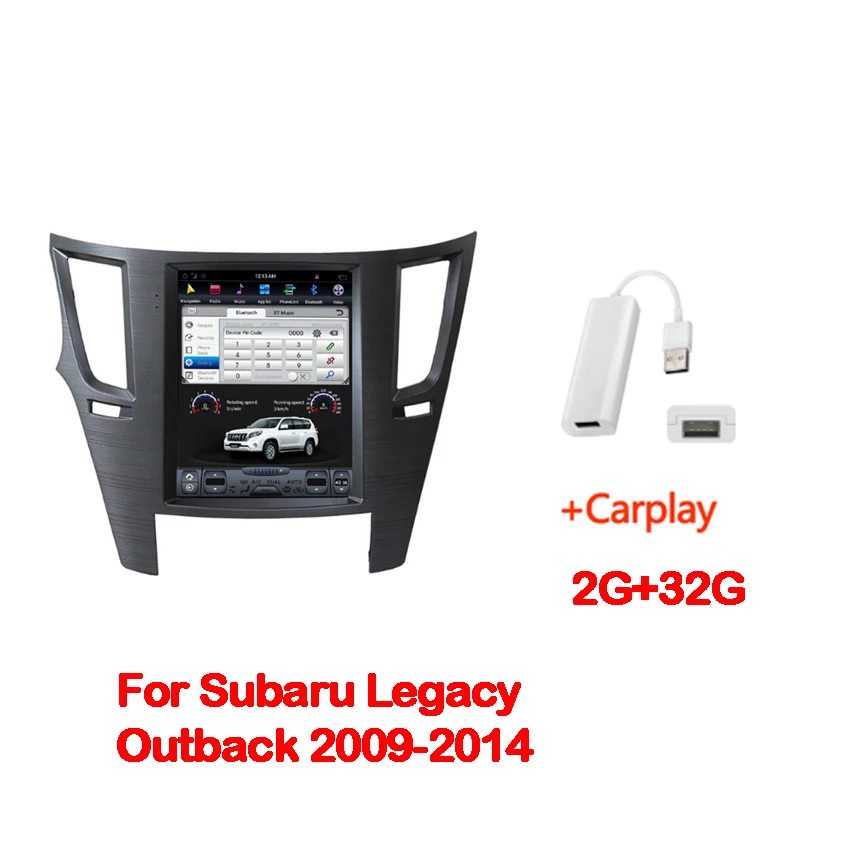 Для Tesla style Android 9,0 Автомобильный gps навигатор для Subaru Legacy Outback 2009 2010~ головное устройство Мультимедиа Радио магнитофон - Цвет: 2G-32G-carplay