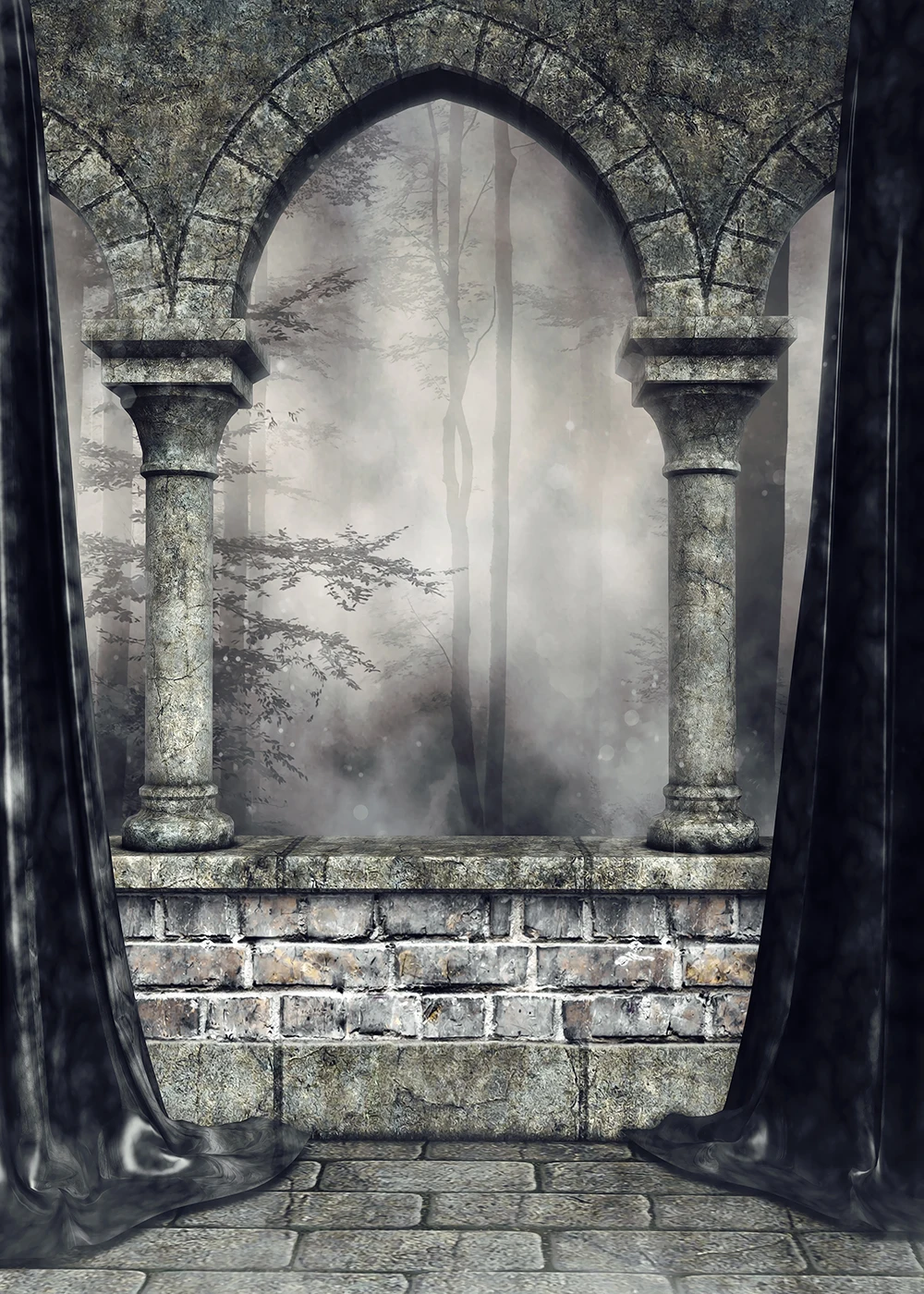 

Photography Backdrop Halloween forest black Curtain Photo Background Vampire Party Shoot photophone studio prop