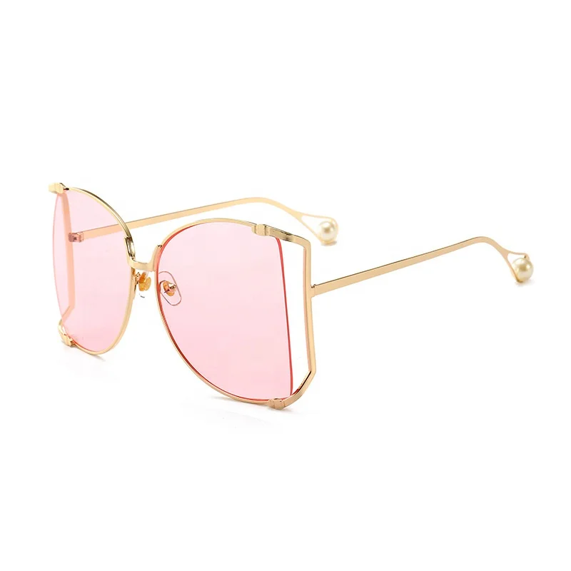 

2020 Fashionable Oversized Square Semi Rimless Women Shades Luxury Sunglasses