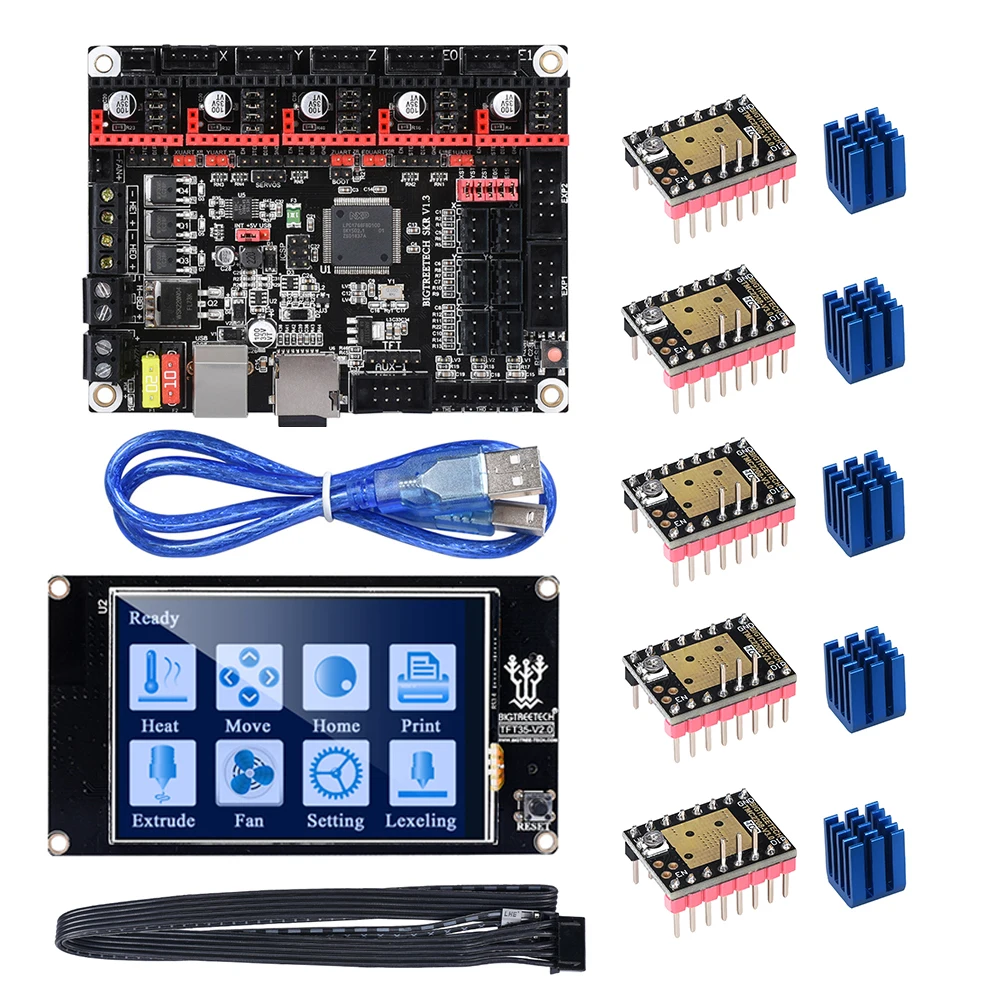Материнская плата BIGTREETECH SKR V1.3 32 бит с сенсорным экраном TFT3.5 V2.0 TMC2208 TMC2130 для 3d
