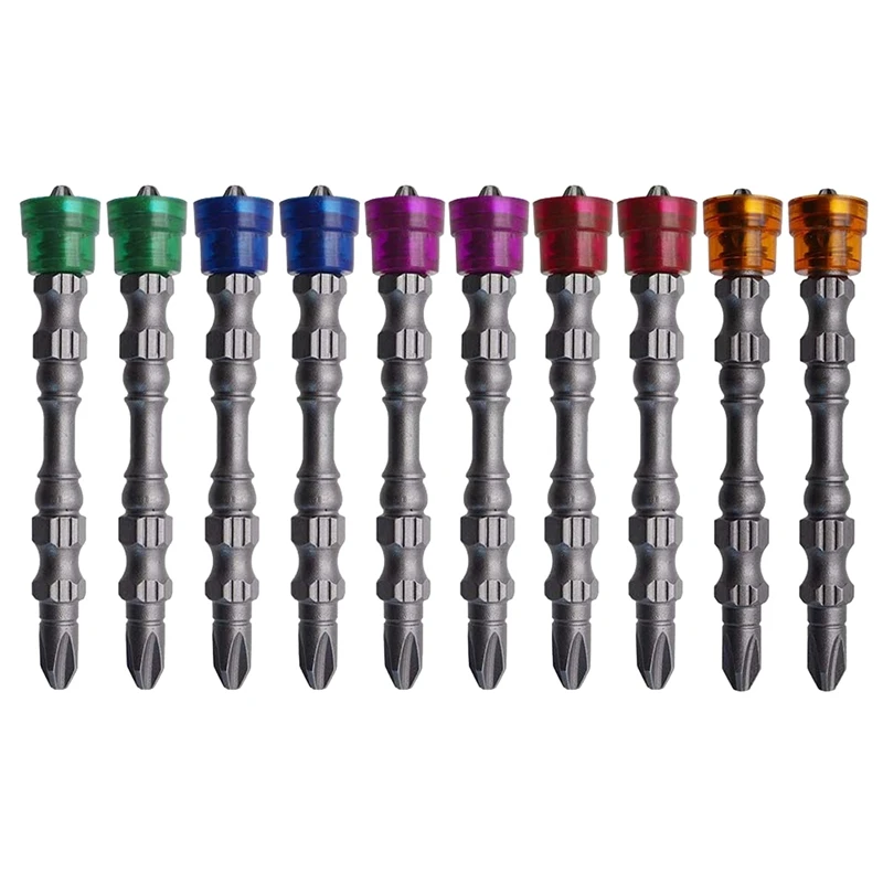 

10 шт. Магнитный PH2 двухсторонняя Магнитная отвертка Philips Bits набор электрическая отвертка Мощность инструменты 1/4 дюйма, хвостовая фреза