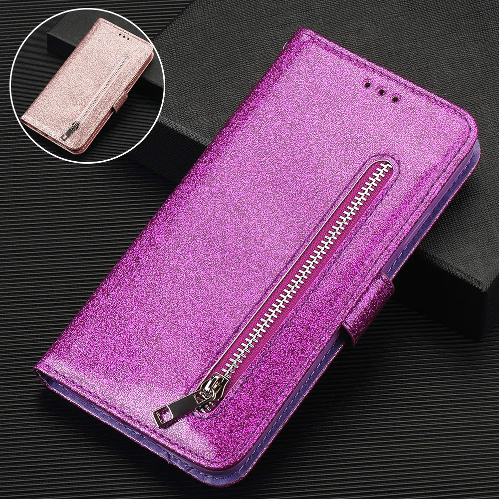 Роскошный блестящий кожаный флип чехол для iPhone 11 Pro Xs Max Xr X 7 8 Plus 6 6s 5 5s SE кошелек на