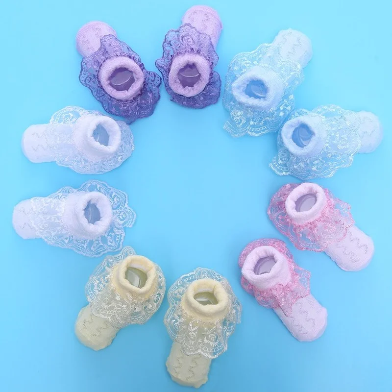 

12 парт/лот милые носки для маленьких принцесс для девочек аксессуары для новорожденных сетчатые кружевные носки для новорожденных Повседн...